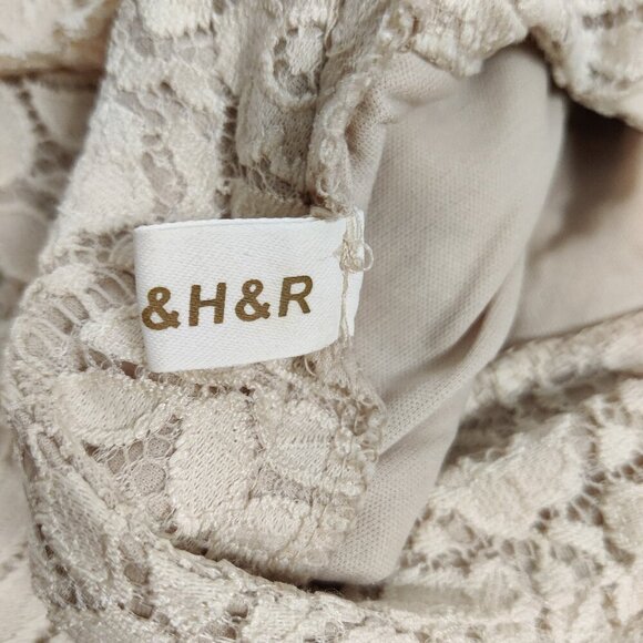 H&H&R Kid's Dress Size M Beige Lace Lined Boho Bohemian Party Minimalist Chic - Picture 7 of 11